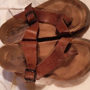 Mephisto brown leather sandals size 37